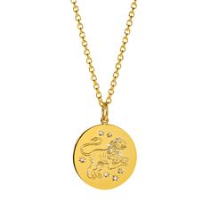 Verdura Leo Zodiac Pendant Necklace Yellow Gold Zodiac Sign Necklace For Anniversary, Anniversary Zodiac Sign Necklace In Yellow Gold, Anniversary Zodiac Sign Yellow Gold Necklace, Anniversary Yellow Gold Zodiac Necklace, Gold Zodiac Sign Diamond Necklace, Gold Diamond Zodiac Sign Necklace, Yellow Gold Zodiac Sign Medallion Necklace, Diamond Zodiac Sign Necklaces, Sales Executive