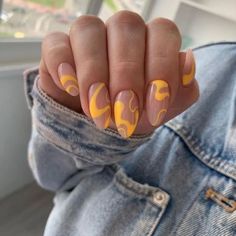 Swirl Nail, Yellow Nail, Nails Yellow, Stunning Nail Designs, Cute Summer Nails, Nails Summer, Yellow Nails, Manicure Y Pedicure