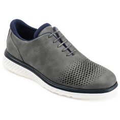 The Vance Co. Demar shoe will give your business look an athletic edge. This shoe has a soft vegan leather top with a lace-up profile and a 6 mm Tru Comfort Foam footbed for all-day comfort. The laser-cut details at the toe keep the foot cool and dry. At Vance Co. our goal is to bring you shoes that will add texture and style to any outfit and give you that added confidence with every step you take. Mens Casual Dress Shoes, Mens Grey Shoes, Casual Dress Shoes, Mens Casual Dress, Dress Shoe, Grey Shoes, Shoes Dress, Sneakers Grey, Business Look