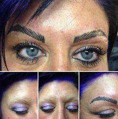 Viral photos highlight the risks of going to a REALLY bad eyebrow salon Eyebrow Microblading Before After, Tattooed Eyebrows, Tattoo Eyebrows Before And After, Ombre Eyebrows Microblading, Eyebrow Microblading, Eyebrow Tinting Before And After, Micro Blading Eyebrows For Blondes, Microblading Eyebrows Before And After