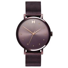 the dot collection's effortlessly chic design is the perfect women's watch for both casual and formal settings. made to pair with our bracelets and necklaces, the vibe features mvmt's first wine purple and rose gold colorway. Mvmt Watches, Classic Jewelry Pieces, Purple Watch, Minimalist Watch, Affordable Watches, Watch For Women, Mesh Bracelet, Stainless Steel Mesh, Steel Mesh