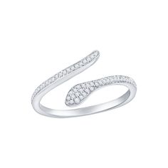 Accessorize in style with this Divine Gold diamond accent snake ring. Click on this JEWELRY & WATCHES GUIDE to learn about fit, styles, materials and more! Accessorize in style with this Divine Gold diamond accent snake ring. Click on this JEWELRY & WATCHES GUIDE to learn about fit, styles, materials and more! FEATURES Width: 12 mm Shank style: solitaire Band fit: rounded Metal: sterling silver Plating: sterling silver Finish: textured Packaging: boxed Nickel freeDIAMOND DETAILS Total weight: le Formal Snake Ring With Diamond Accents, Formal Fine Jewelry Snake Ring With Diamond Accents, Snake Shape Diamond Jewelry For Anniversary, Elegant White Gold Snake Shaped Rings, Diamond Snake Shape Jewelry For Anniversary, Snake-shaped Diamond Ring For Anniversary, Formal Diamond Snake Jewelry, Fine Jewelry White Gold Snake Ring With Diamond Accents, Elegant Sterling Silver Snake Ring