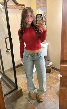 Outfit Inspo Casual, Simple Trendy Outfits, Cute Simple Outfits, Really Cute Outfits, Red Shirt