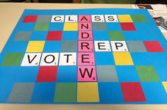 a close up of a crossword game on a table