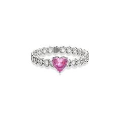 Highlighted by a heart-shaped lab-grown gemstone, this promise ring is skillfully designed with a continuous hollowed-out love heart, symbolizing two souls that are closely connected deep inside. Romantic emotions blossom in every detail, adding a unique and profound symbol of commitment. Stone: Lab-grown Gemstones Carat Weight: 0.6 ct. Fine Jewelry Heart Ring With Birthstone For Promise, Fine Jewelry Heart Ring With Charm For Promise, Fine Jewelry Heart Ring With Charm For Promise Occasion, Fine Jewelry Heart Cut Solitaire Ring, Fine Jewelry Solitaire Heart Ring, Fine Jewelry Promise Ring With Heart Cut, Fine Jewelry Heart Ring With Birthstone, Fine Jewelry With Heart-shaped Center Stone, Heart-shaped Promise Ring In Fine Jewelry Style