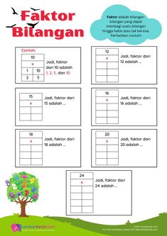 the faktor bilangan worksheet for children to learn how to use it