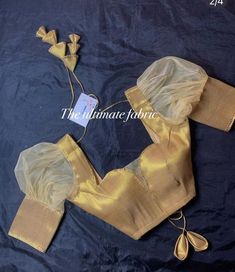 Blouse Designs For Golden Blouse, Baloon Sleeves For Blouse Saree, Blouse Designs Golden Color, Golden Blouse Designs Saris, Puff Selves Blouse, Puff Sleves Desine Blouse, Fugi Sleeve Blouse, New Design Blouse Style, Golden Color Blouse Designs