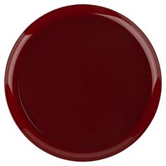 a red plate on a white background