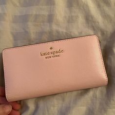 Kate Spade, Large Slim Bifold Wallet In Chalk Pink Color. New With Tags. Saffiano Leather, Two Way Spade Jacquard Lining. 12 Credit Card Slots, I.D. Window, 4 Slip Pockets, Zip Compartment On The Back Of Wallet. Smoke Free Home. Kate Spade Everyday Bifold Bag, Kate Spade Pink Bifold Wallet, Kate Spade Bifold Wallets For Gifts, Formal Pink Kate Spade Wallets, Quilted Wallet, Blue Wallet, Card Case Wallet, Black Leather Wallet, Leather Bifold Wallet