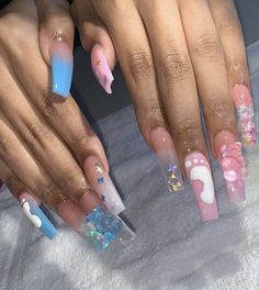 Nails Practice, Ballerina Nails Designs, Celebrity Twins, Baby Nails, Cute Acrylic Nail Designs