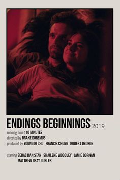 a movie poster for the film endings beginnings with two people laying in bed