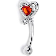 Product Details16 Gauge 5/16 Red CZ Gem Wrapped In Heart Curved Eyebrow Ring Open your heart to style when you fall in love with this 16 gauge eyebrow jewelry. It is made with an 8mm durable 316L surgical grade stainless steel curved barbell with a 3mm bottom ball end. The top end features a heart charm with an open design, set in the center with a red cubic zirconia gem. It also features a clear cubic zirconia gem at the bottom end for added style and you can rock it in multiple piercings inclu Silver Heart Belly Rings For Valentine's Day, Valentine's Day Silver Heart Belly Rings, Silver Belly Rings For Valentine's Day, Curved Eyebrows, Daith Piercings, Eyebrow Jewelry, Patriotic Jewelry, Multiple Piercings, Eyebrow Ring