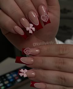 Cherry Wine Nails, Wine Nails, Red Acrylic Nails, Nagel Tips, Nails Coffin Short, Nail Designs Valentines, Valentine Nails