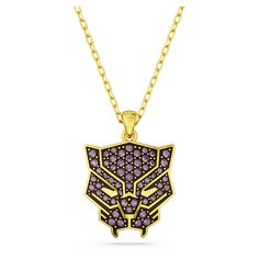 Bring this Black Panther pendant into your own style kingdom and make it the hero of your jewelry box. The iconic Black Panther mask is crafted from glittering purple crystals on a gold-tone plated setting. Wear it and feel like a superhero. Black Panther Purple, Black Panther Mask, Marvel Black Panther, Black Panthers, Princess Cut Rings, Black Panther Marvel, Swarovski Jewelry, Purple Crystals, Single Earring