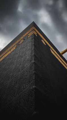 the top of a tall building under a cloudy sky