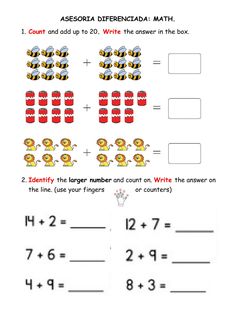 worksheet for adding and subming numbers to the number line with pictures on it