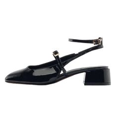 Black Patent Leather Low Heels, Modern Black Heels For Business, Modern Black Business Heels, Modern Black Heels For Office, Modern Black Office Heels, Old Money Aesthetic Shoes, Shoes Cottagecore, Old Money Shoes, Sandals Aesthetic