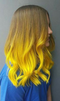 Bright Yellow Hair, Yellow Hair Color, Bright Hair Colors, Hair Color For Women, Penteado Cabelo Curto, Yellow Hair, Ombre Hair Color, Hair Blog, Summer Hair Color