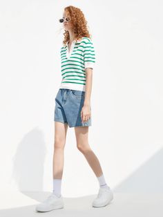 MO&Co. Women's Wool Stripe Cropped Knit Top Features : - Puff sleeves- StripeCode : MBB2SWTT04 & MBC2SWTT03Length of size M is cmStripe : Model is 177cm tall and wearing a size M MATERIALS & CARE : Material : 100% WoolDo not bleachDo not tumble dryHanging to dryProfessional dry-cleaning, mild processIron at low temperatureREMINDER: All items are measured manually. Please note that it's reasonable that there might be minor measurement differences (1-2cm) on some items. Cropped Knit Top, V Neck Pullover, Knit Crop Top, Cute Shorts, Color Stripes, Puff Sleeves, Summer Fun, Knit Top, Puff Sleeve