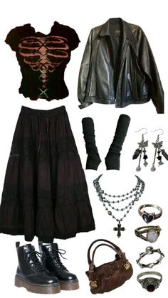 90 Goth Fashion, 2000s Goth Outfits, Goth Witch Aesthetic, Gothic Witch Aesthetic, Hippie Goth Outfits, New Rock, Gothic Outfits