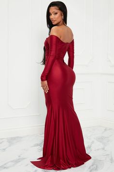 Women's Need To Know Maxi Dress in Wine Size Large by Fashion Nova