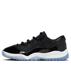 (PS) Air Jordan 11 Low 'Space Jam' FV5116-004 Black Jordan Shoes With Air Cushioning For Streetwear, Black Jordan Running Shoes With Air Cushioning, Black Synthetic Jordan Shoes For Light Sports, Fade-resistant Black Mesh Basketball Shoes, Black Fade-resistant Mesh Basketball Shoes, Black Breathable Jordan Shoes For Light Sports, Black Tpu Sports Sneakers, Black Basketball Shoes With Translucent Outsole, Black Synthetic Basketball Shoes With Translucent Outsole