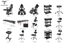 various types of office chairs and desks