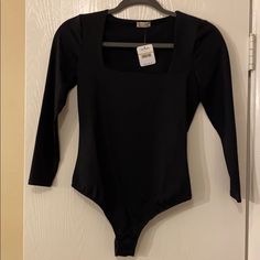 Size Small Square Neck Line Black Bodysuit For Spring Workwear, Black Bodysuit For Workwear In Spring, Spring Workwear Black Bodysuit, Black Bodysuit For Work In Spring, Trendy Black Bodysuit For Fall, Casual Black Bodysuit For Fall, Free People Black, Body Suit, Free People Tops