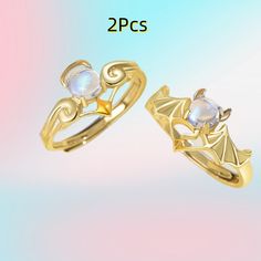 Angel And Demon Wings, Ring Party Jewelry, Demon Wings, Couples Ring Set, Metallic Party, Vintage Gothic, Angels And Demons, Matching Rings, Cute Rings