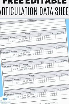 Speech Therapy Data Collection, Preschool Slp, Slp Organization, Speech Articulation, Speech Language Activities, Slp Activities, Speech Ideas, School Slp, Speech Path