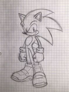 a drawing of sonic the hedgehog