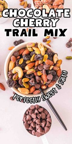 Cherry and chocolate trail mix recipe Home Made Trail Mix Recipes Healthy Snacks, Trail Mix With Cheez Its, Diy Trail Mix Recipe Healthy, Dried Fruit Trail Mix Recipes, Easy Trail Mix Recipes, Make Your Own Trail Mix Healthy, Chocolate Trail Mix, Trail Mix Recipe, Healthy Trail Mix