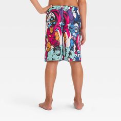 Bring some superhero style to their beachside looks with this Marvel Fictitious Character Swim Shorts. Made from a soft fabric and featuring a tagless design, these regular-rise swim shorts offer them comfortable wear in or out of water, while the UPF 50+ material helps keep their skin shielded from the sun. Plus, they're designed with a drawstring waistband for a secure and customizable fit. Featuring comic-style illustrations of the Hulk, Black Panther, Iron Man, Captain America, Black Widow a Captain America Black Widow, Superhero Fashion, Iron Man Captain America, The Hulk, Comic Style, Fabric Tape, Comic Styles, Black Widow, Pair Of Pants