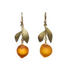 Water Lily Pond Monet, Candied Orange Slices, Candied Orange, Orange Trees, Water Lily Pond, Monet Water Lilies, Fruit Earrings, Orange Earrings, Orange Leaf