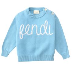 Designer Baby Boy Clothes, Baby Boy Sweater, Fendi Kids, Designer Baby Clothes, Knit Wear, Turtle Dove, Fendi Logo, Designer Baby, Mens Fashion Classic