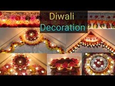 diwali decoration with lights and flowers