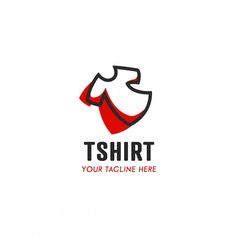 the logo for t shirt is red and black