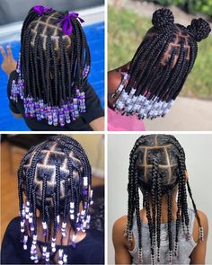 Hairstles For Black Girls Kids, Kidsbraids Hairstyles With Beads, Box Braids Hairstyles For Black Kids, Braid Hairstyles For Little Black Girls Easy, Hairstyle For Kids For School, Toddler Box Braids For Kids Natural Hair, Box Braids Toddler Girl, Hairstyles For Little Black Girls Braids, Girls Knotless Box Braids Kids