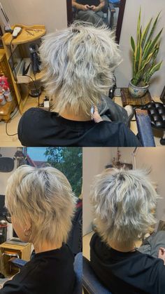 Instagram : @9hahoi #hair #shorthair #hairstyle #haircut #hairstylist #mullet #hairdesign #hanoi #vietnam #vietnamese #so9hahoi #xomhahoi #9xomhahoi #9hahoi Silver Hair On Men, Hair Bleach Ideas Men, Back Of Mullet, Wolfcut Men Short, How To Cut Layers In Short Hair, Spike Haircut, Choppy Wolf Cut, Hair Inspo Men, Bleached Hairstyles