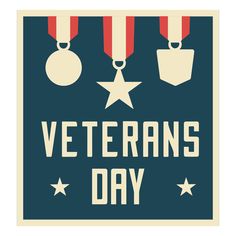 veterans day poster with medals and stars