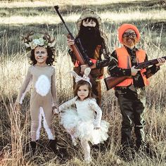 Family Costume Idea | Group Halloween Costumes | Halloween Ideas | Hunter and Prey | Hunters and Wildlife | Kids Dress Up | Bunny and Deer | Hunter and Prey | McCoy and Co Pirate Costume Couple, Brother Sister Halloween Costumes, Adult Mermaid Costume, Fall In Colorado, Homemade Mermaid Costumes, Hunting Family, Sister Halloween Costumes, Native American Halloween Costume, Girl Group Costumes