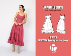 an image of a woman wearing a dress sewing pattern