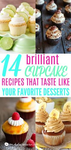 14 Brilliant Cupcake Recipes That Taste Like Your Favorite Desserts | Who doesn't love a good cupcake? The best part about cupcakes is that you can make whatever flavor you would like! Cupcakes are really festive and infinitely adaptable. These cupcake flavors in this post go beyond your traditional flavors. All 14 recipes are inspired by delicious desserts that you didn't know you could make into a cupcake! Pinning for later! #cupcakerecipes #cupcakeflavorideas #cupcakeideas #xokatierosario Cupcakes Healthy, Cupcakes Amor, Amazing Cupcakes, Thanksgiving Cupcakes, Fancy Cupcakes, Gourmet Cupcakes, Salty Cake, Cupcake Flavors, Köstliche Desserts