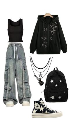 Grunge Outfits Accessories, Masculine Grunge Outfits For Women, Emo Y2k Grunge Outfits, Y2k Rockstar Aesthetic Outfits, Chase Atlantic Concert Outfit Ideas, Chase Atlantic Inspired Outfits, Rockstar Girlfriend Outfit 90s, Chase Atlantic Outfit Ideas, Chase Atlantic Aesthetic Outfits