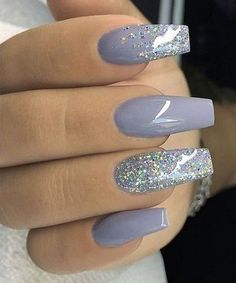 Trends Nails, Nagellack Trends, Nail Color Trends, Gel Nail Art Designs, Fall Nail Art Designs, Nails Trends, Silver Nail, Nail Colors Winter, Winter Nails Acrylic