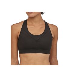 A sports bra designed to solve common problems of discomfort so it can be just as invaluable at the gym as it is on the trail. Made of polyester and elastane. Wireless t-shirt cups have unique light stretch padding for a more customized level of fit and control. Entire front is padded for stabilizing support. Scoop neckline has covered elastic edge for fit. Sewn-on, restricted stretch inner elastic underband for hold. Padding at front sides for extra support. Sides and back are soft stretch micr Fitted Functional Activewear With Anti-odor, Fitted Anti-odor Functional Activewear, Functional Fitted Anti-odor Activewear, Running Racerback Top That Is Bra Friendly, Functional Nylon Sports Bra, Technical Sports Bra With Light Support And Athletic Fit, Supportive Technical Sports Bra For Running, Functional Seamless Sports Bra For Sports, Functional Sports Bra With Light Support