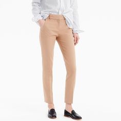 J.Crew: Cameron Slim Crop Pant In Four-season Stretch For Women Pink Trousers, Jumpsuit Trousers, Slim Pants, Work Attire, Trouser Pants, Work Fashion, Cropped Pants, Stretch Cotton, Work Outfit