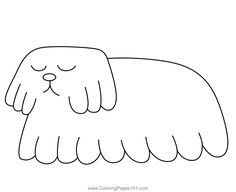 a drawing of a dog with its eyes closed