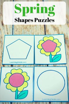 spring shapes puzzles for toddlers to practice their fine motor skills