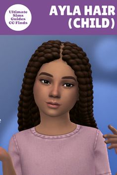 The Ayla hair is a gorgeous centre-part twisted hairstyle for sims with textured hair. This cc kids hair is gorgeous #TheSims4 #Sims4CCFinds